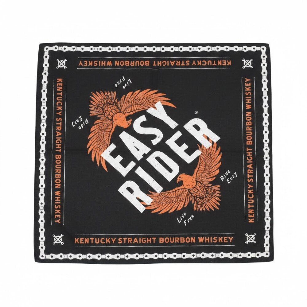 Easy Rider Black and Orange Bandana